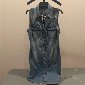 INC International Concepts Blue Denim Vest